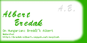albert bredak business card